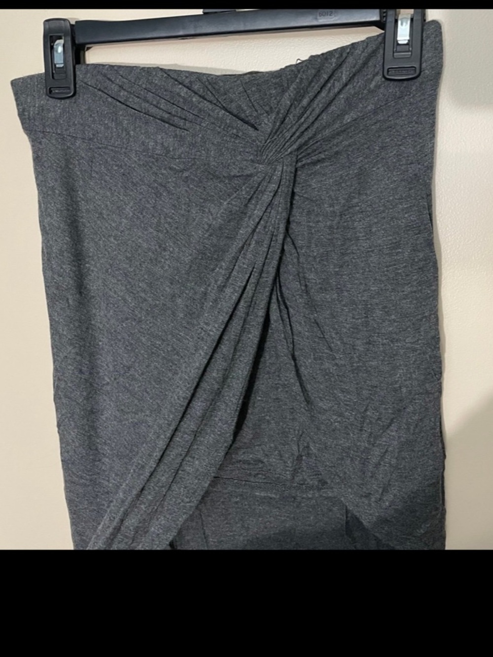 Draped High-Low Skirt - Charcoal Gray - Picture 2 of 4